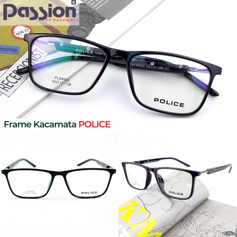 Kacamata Anti Radiasi Pria Lensa photocromic Bisnis Titanium Blueray Minus Police PL02