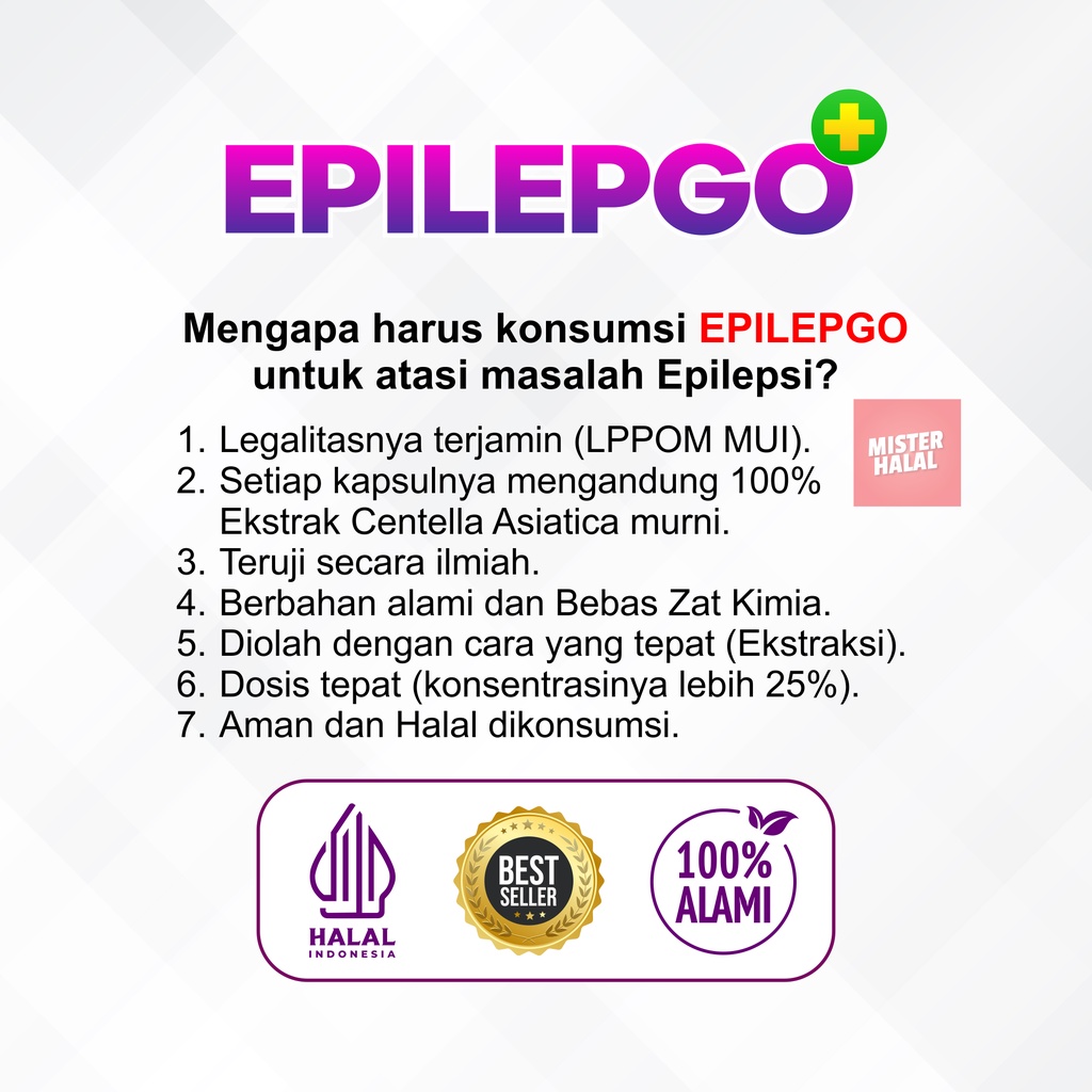 EPILEPGO Obat Epilepsi Ampuh, Atasi Kejang Kejang, Ayan, Obat Syaraf, Obat Step Kejang, Kesehatan Otak. Stroke