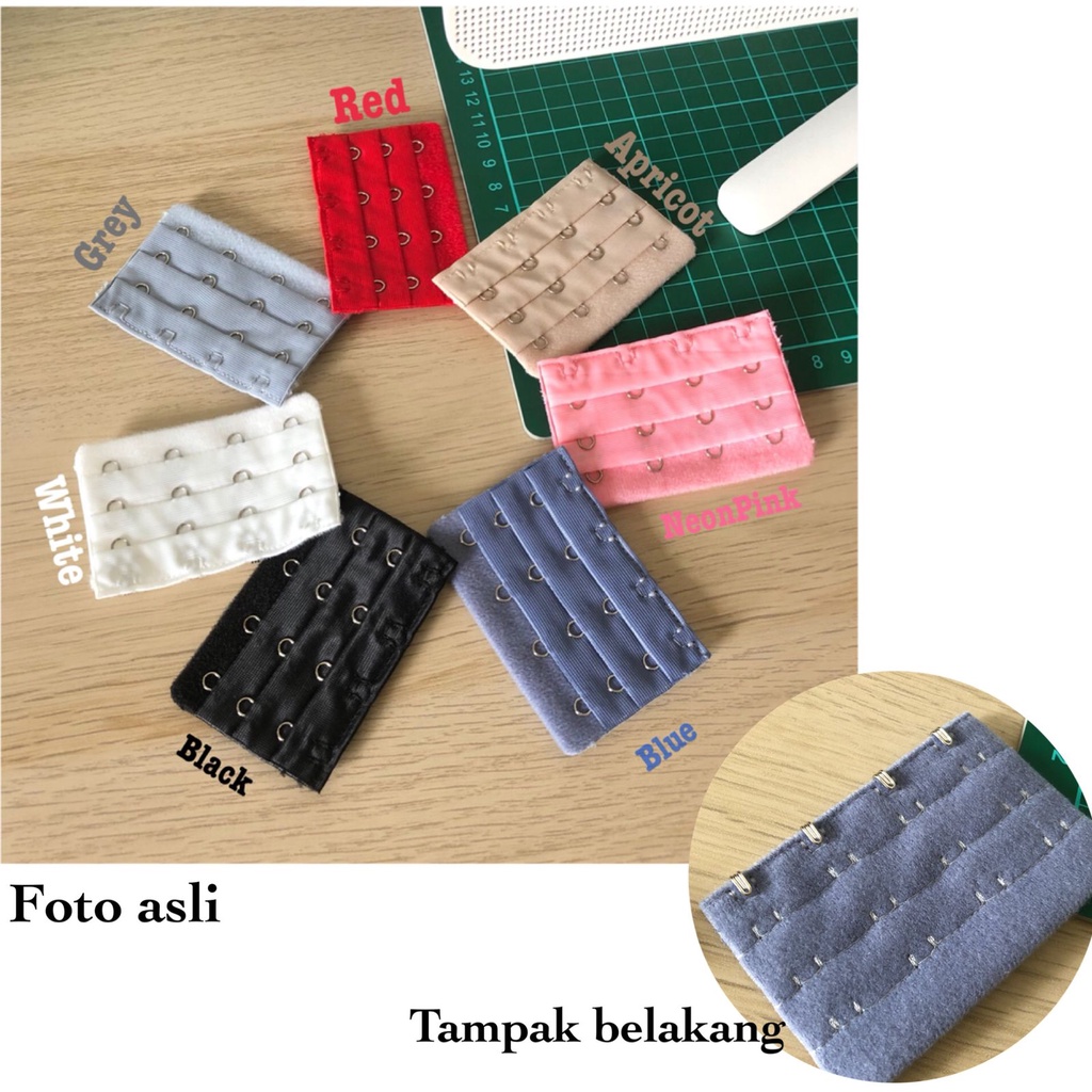 50 Pcs Pengait BH Penyambung Aksesoris Bra Extention Grosir Kait 2 3 4