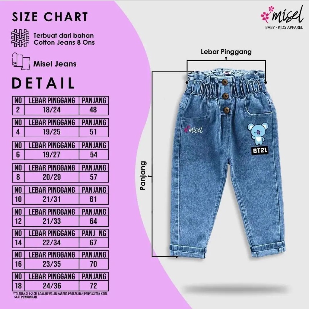 CELANA JEANS BORDIR BT21 MISEL