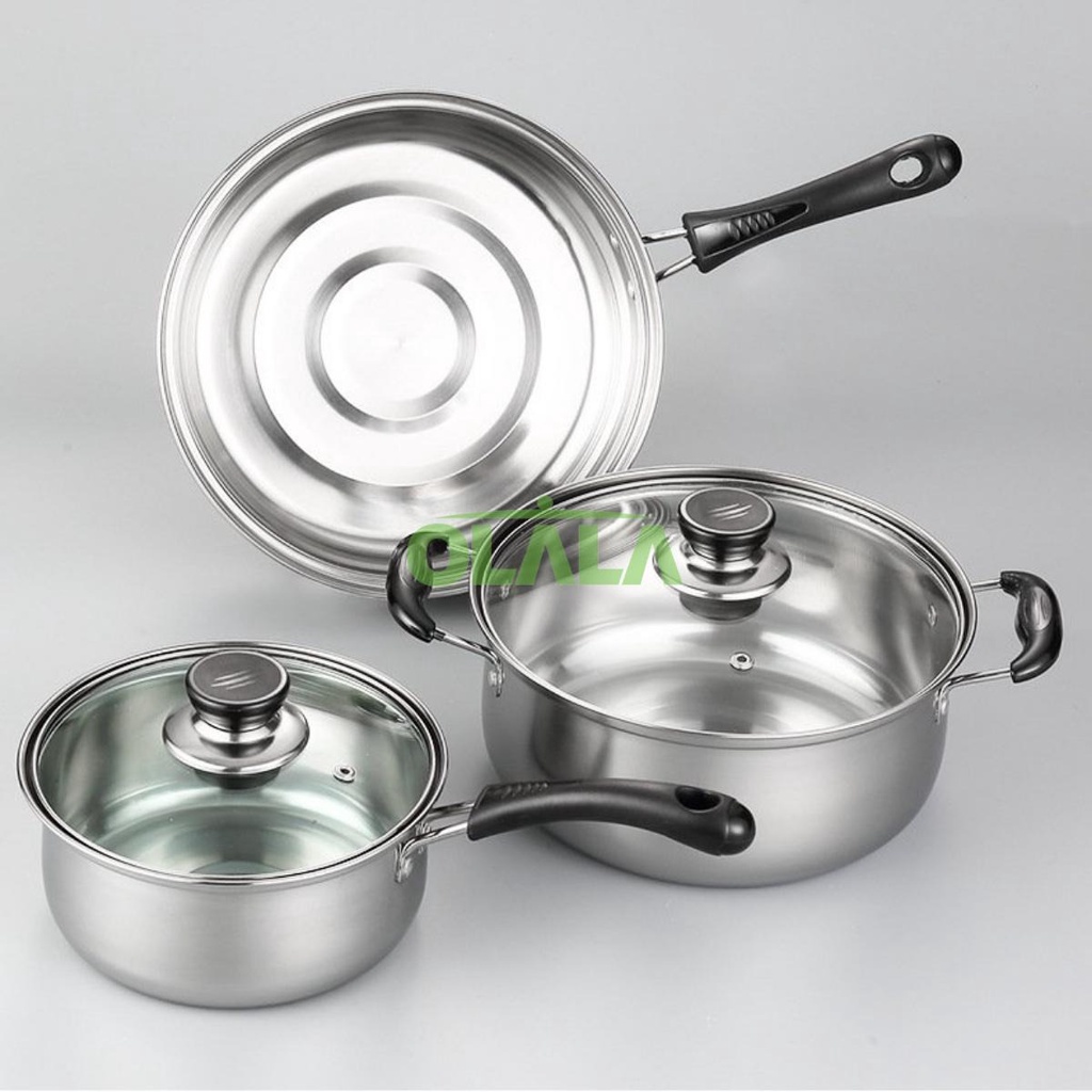 PANCI SET 5IN1 STAINLESS STEEL WAJAN TUTUP KACA OLL-CH4622