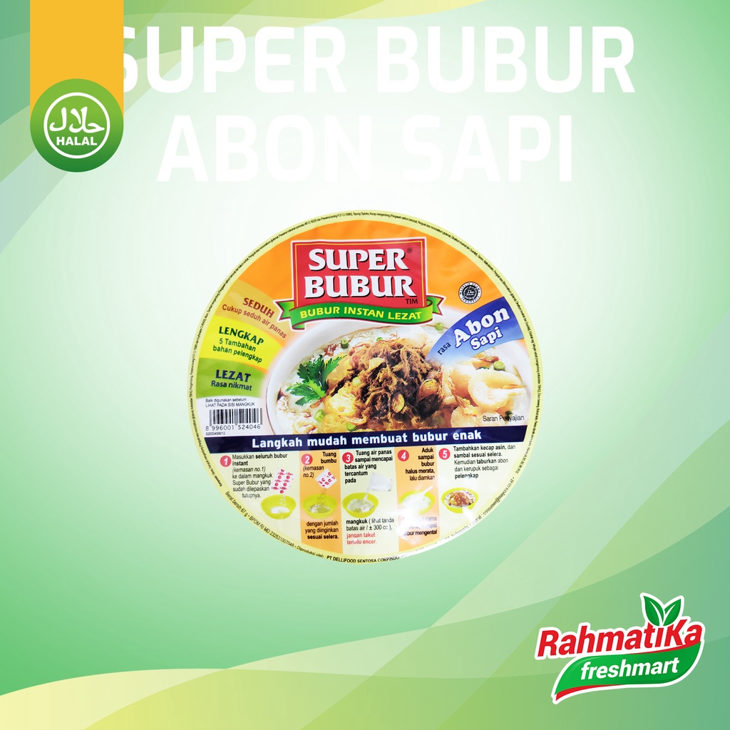 Super Bubur Cup Instan Rasa Abon Sapi 67 gr