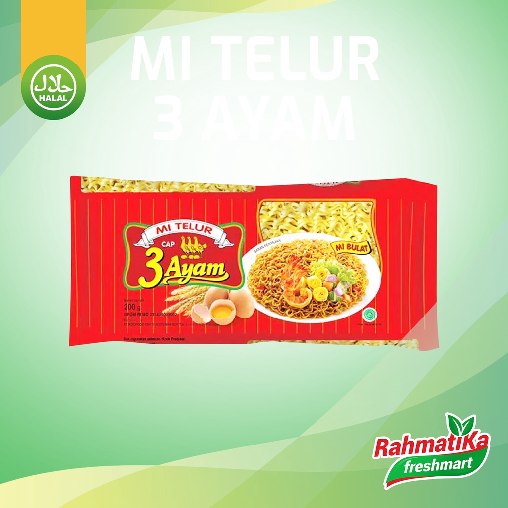 Mi Telur Cap 3 Ayam (Merah) 200 gr