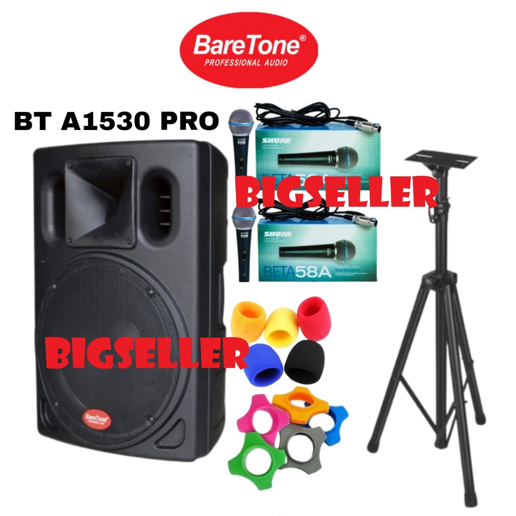 SPEAKER AKTIF 15 INCH 800WATT BARETONE BT A1530 PRO GARANSI RESMI + BONUS - BARETONE BT A1530 PRO