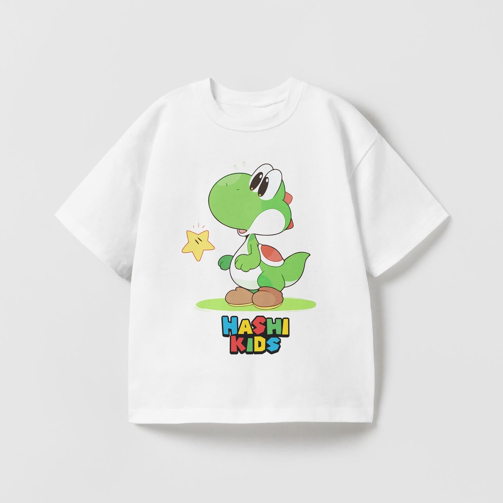 Kaos Anak Yoshi Mario - Atasan Laki Laki Dan Perempuan