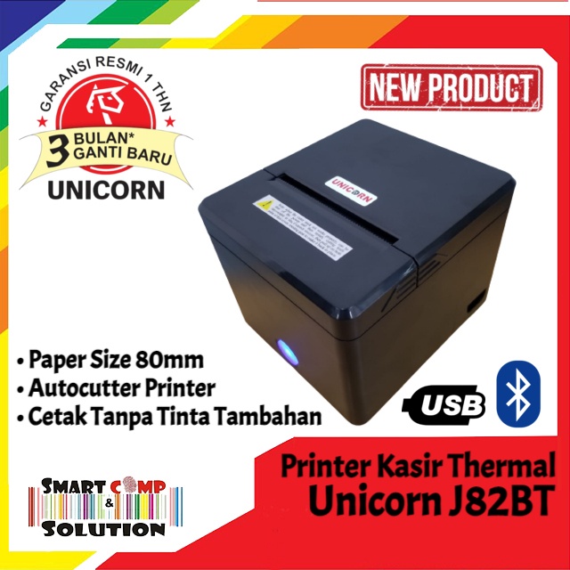 Printer Kasir Thermal 80mm Unicorn J82BT / IW-J82BT USB Bluetooth