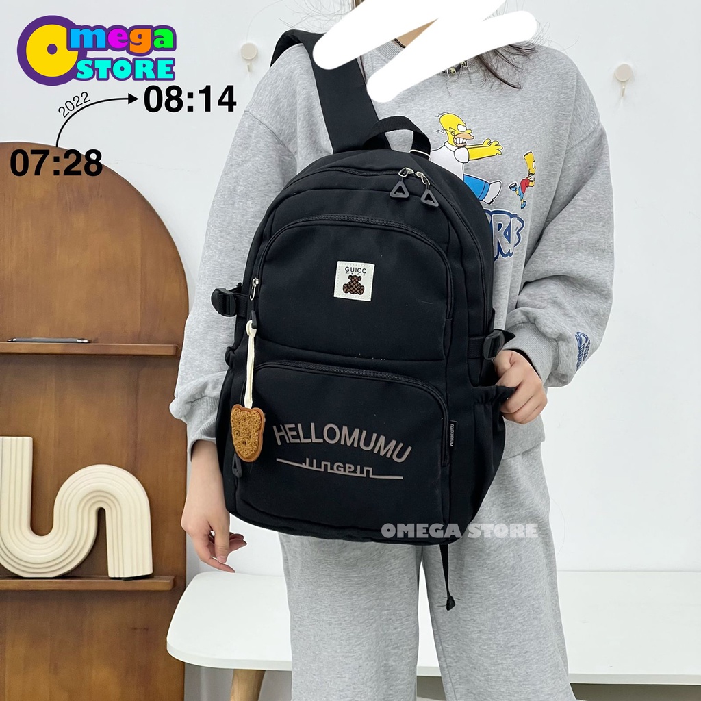 [O&amp;S] Tas Ransel Anak Sekolah SD SMP SMA Karakter Bear Head Unisex Backpack Laptop Terbaru-OS292