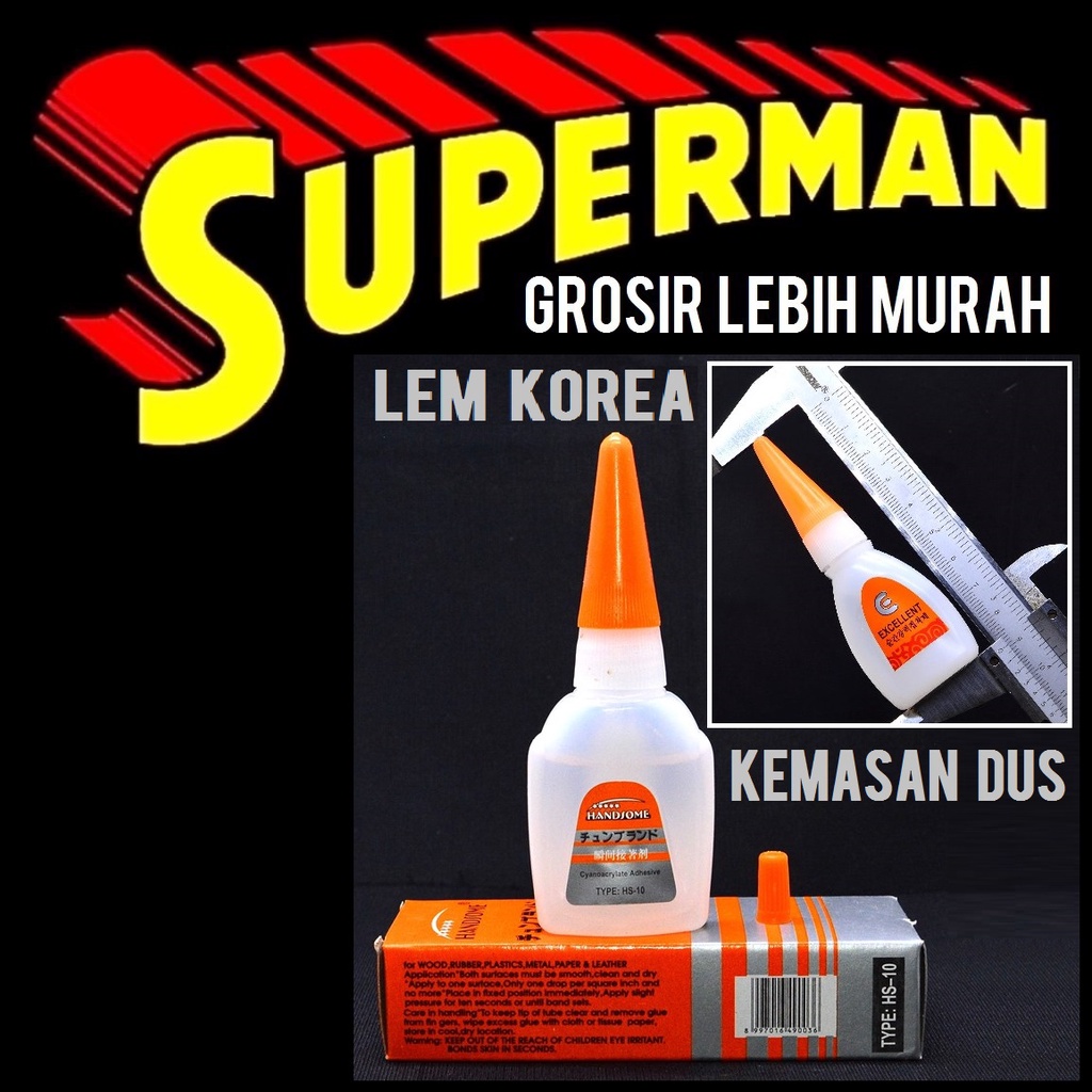 

LEM KOREA KEMASAN DUS handsome perekat plastik kayu karet logam kulit keramik kaca botol besar tetes cair alteco power glue j g d c kuat awet perekat superman jogja supermanjogja