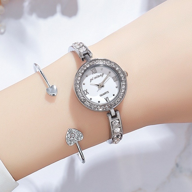 JAM TANGAN WANITA PESTA BULAT MODEL GELANG RANTAI SILVER SASCHA JAM125S3 DIAMETER KECIL STAINLESS MEWAH BRANDED ELEGANT REMAJA CEWEK MURAH FASHION KOREA KEKINIAN