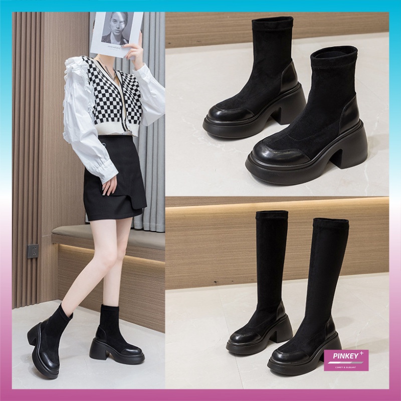 ✅PINKEY P144 Sepatu Boots Wanita Import Terkini Flat Korea Premium Quality