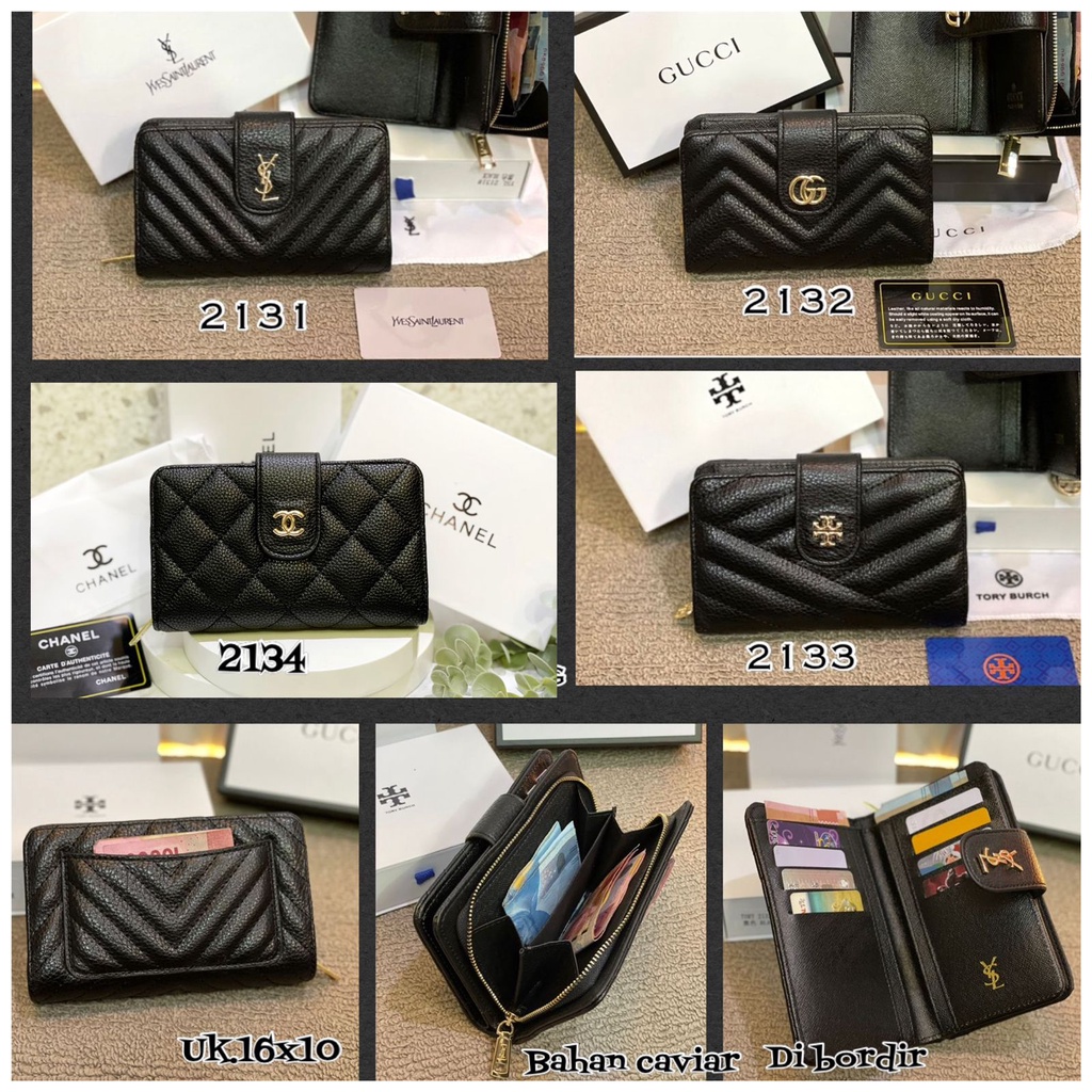 Dompet Lipat Bahan Caviar Kode 21 Free Box