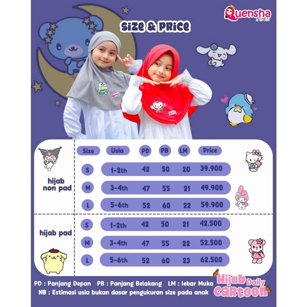 Daily Carton by. Quensha/ Jilbab Anak