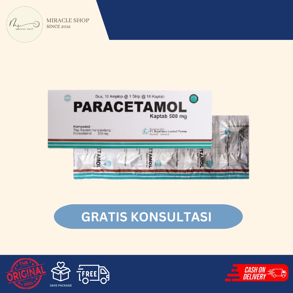 Paracetamol 500 mg generik strip isi 10 ( mengobati pusing & demam )