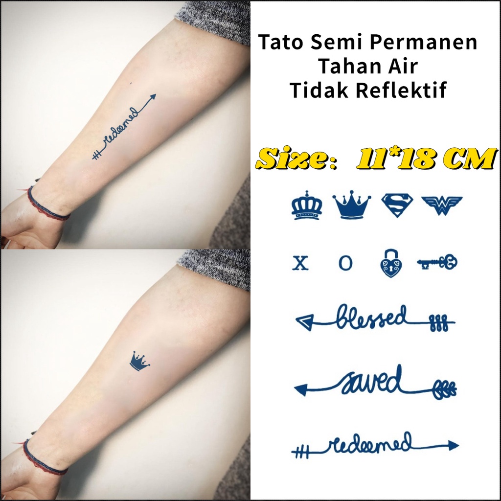 

【OKTATO】Stiker Tato Mahkota Kerajaan | Ukuran 18x11cm | Semi Permanen