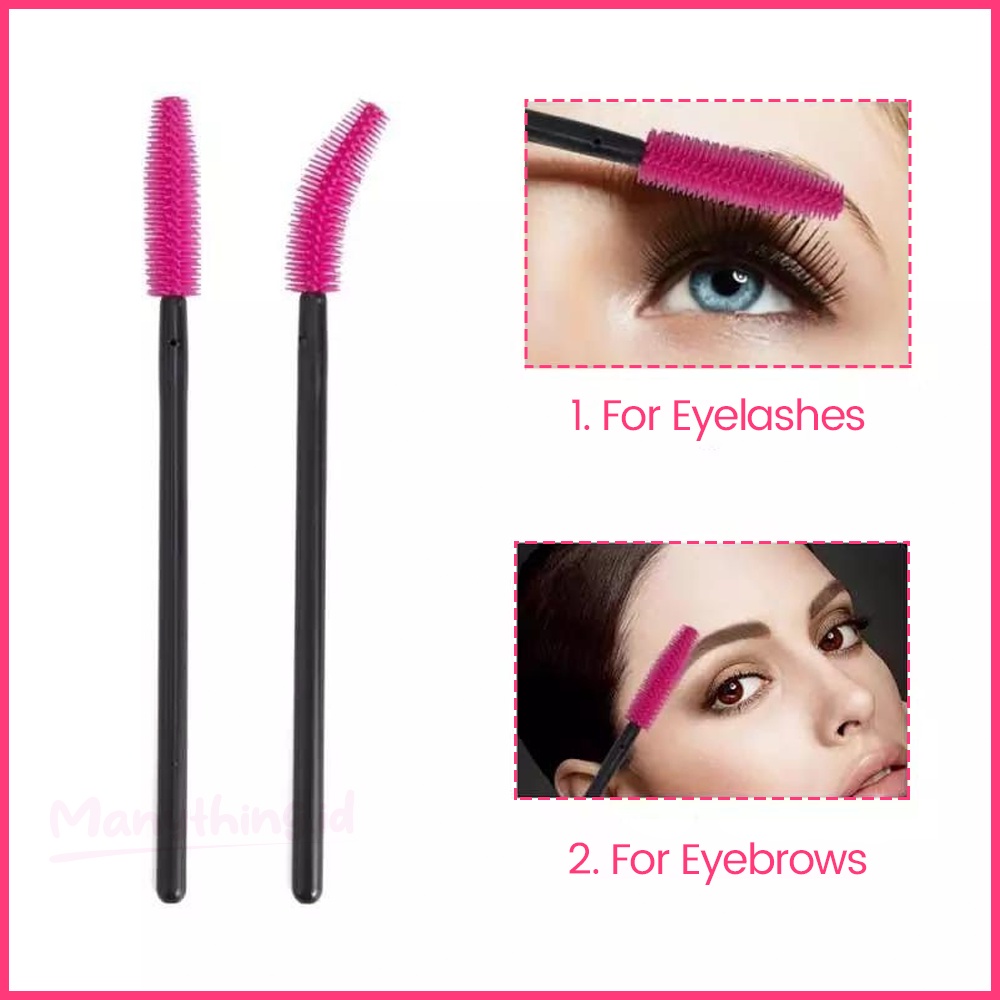 Sisir bulu mata Mascara Wand Sisir Kuas Sikat Eyelash Extention Bulu Mata Spoolers Makeup Tool Kit Pink