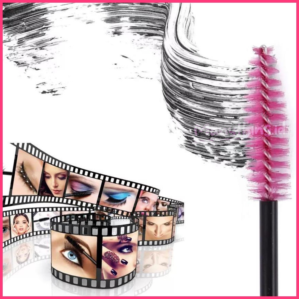 Sisir bulu mata Mascara Wand Sisir Kuas Sikat Eyelash Extention Bulu Mata Spoolers Makeup Tool Kit Pink