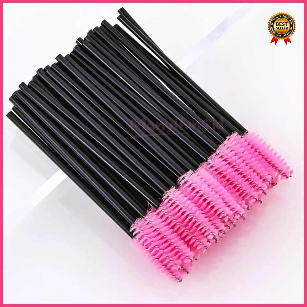 Sisir bulu mata Mascara Wand Sisir Kuas Sikat Eyelash Extention Bulu Mata Spoolers Makeup Tool Kit Pink