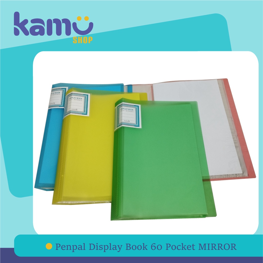 

Penpal Display Book Folio 60 Pocket MIRROR / Clear Holder / Document Keeper PL - 836