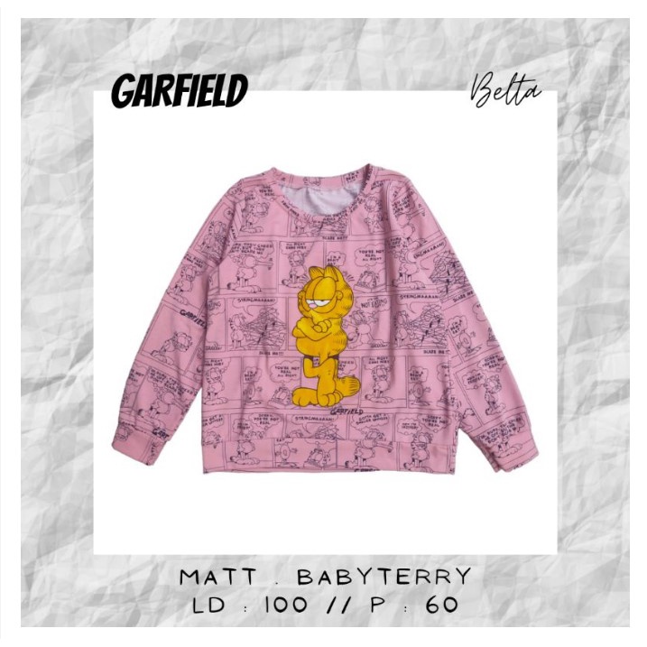 Kaos Wanita Tangan Panjang Babytery Motif Garfield - Alika Top