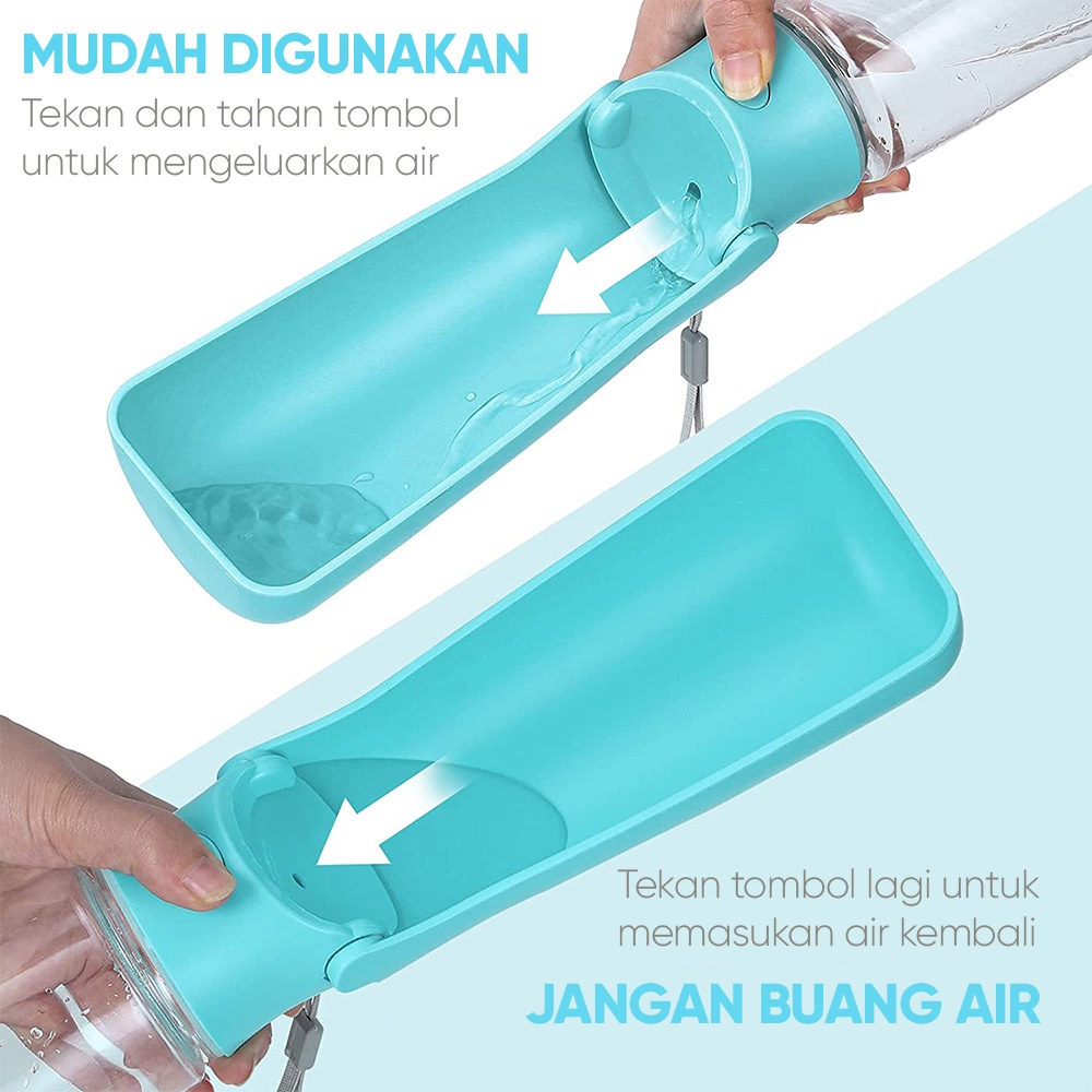 Botol Minum Kucing Anjing Botol Minum Lipat Pet Water Bottle Kapasitas 350 dan 550ml Travel Water Bottle