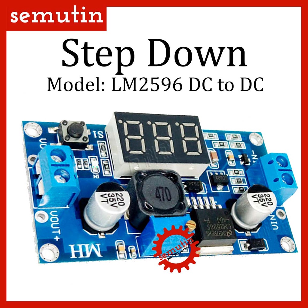 Step Down DC-DC LED LM2596 / Voltmeter LM2596S 2.5-40V ke 1.25-37V