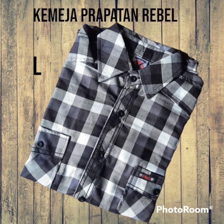Kemeja Pria Prapatan Rebel Original/Kemeja Akrilik Original/Size L