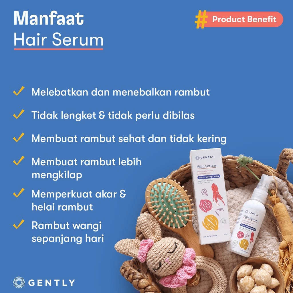 Gently Hair Serum | Serum Penumbuh &amp; Penyubur Rambut Bayi dan Anak