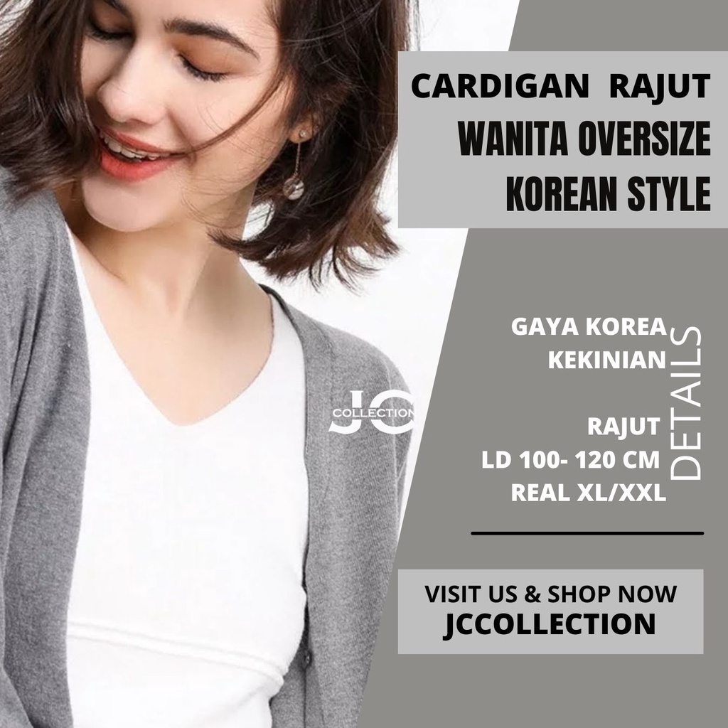 Cardigan Rajut Wanita Oversize XL – 2XL Rike / Female Big Kardi Knit VNeck