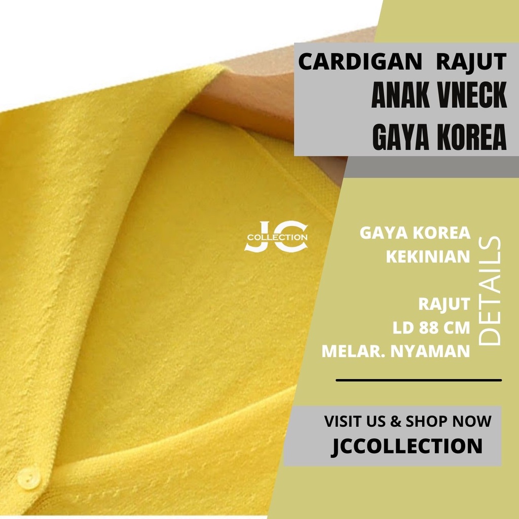 Kardigan Anak Cowok Leher V Wesley / V-Neck Boy Cardigan Teens Umur 7 - 13 Tahun - JCCollections