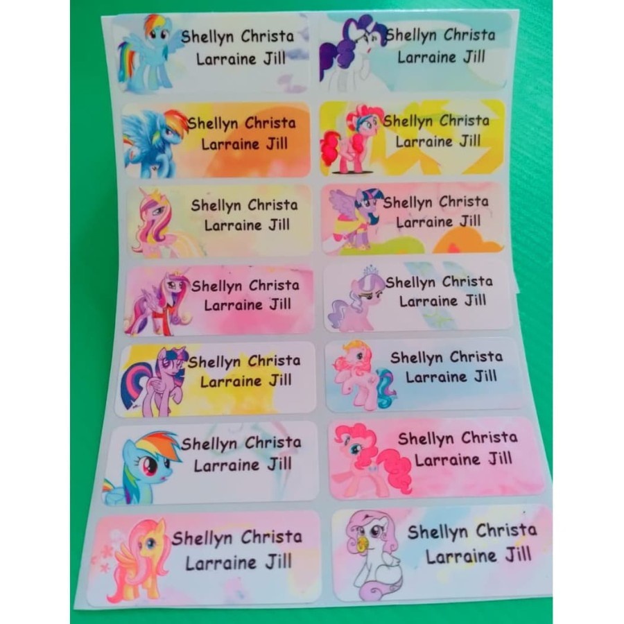

Label Nama Waterproof - Little Pony