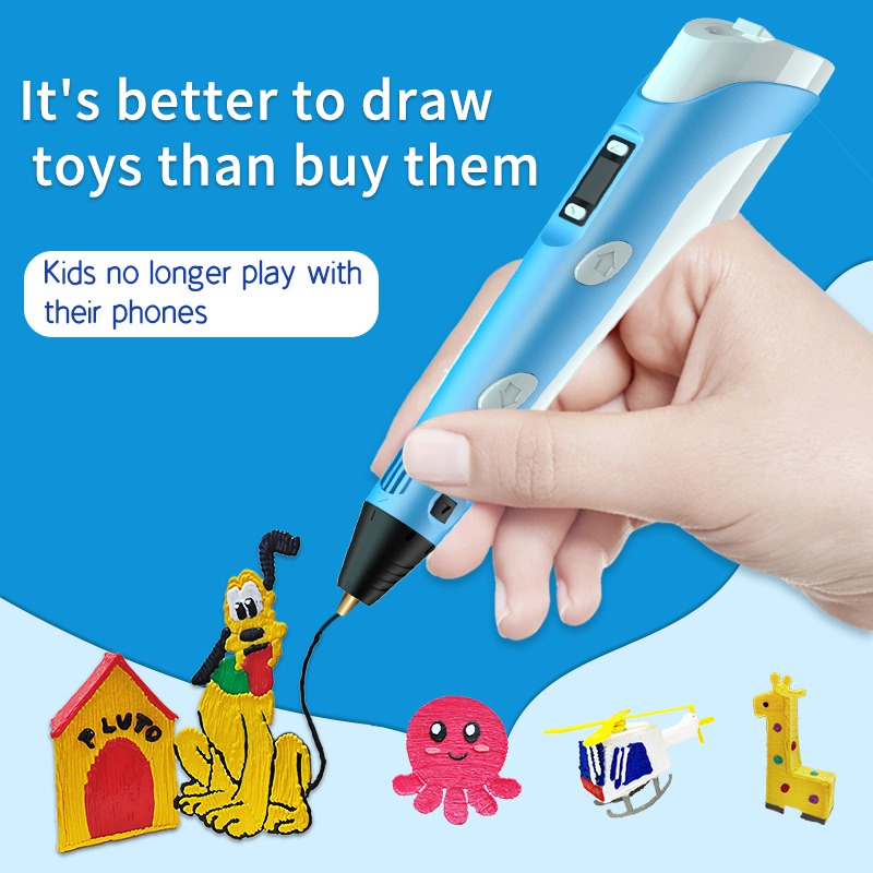 

3D Printing Pen Magic Drawing 3 Filament Pulpen 3D Anak Stereoscopic