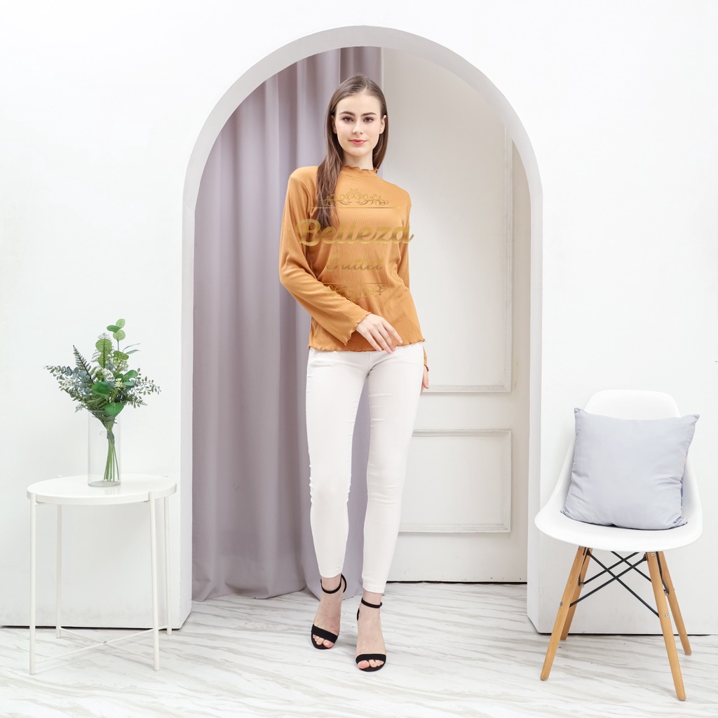 Belleza Outlet baju rajut Cardigan rajut atasan wanita  Kaos RIB Premium Belinda Kriwil