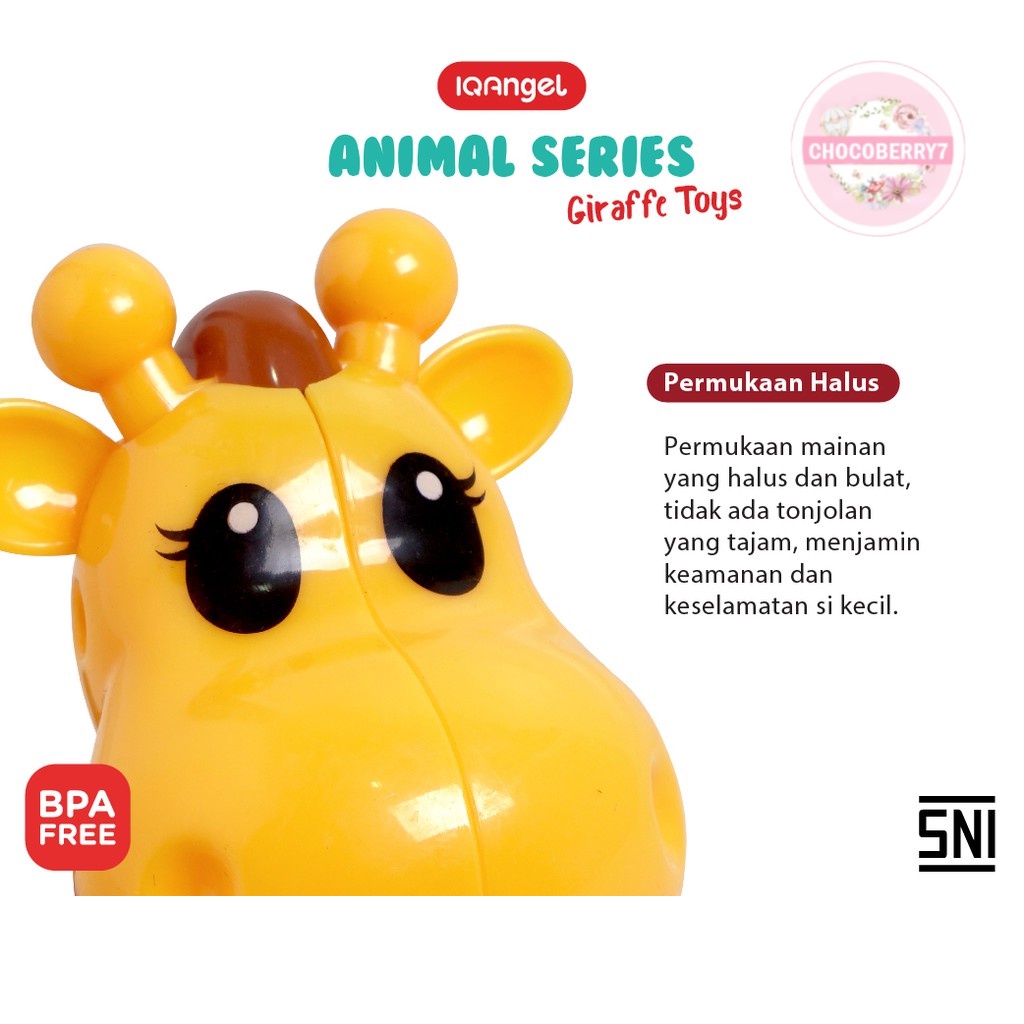 IQAngel Giraffe Toys IQ632 / Mainan Bayi Edukatif / Mainan Motorik Anak Jerapah / Mainan Putar Bayi