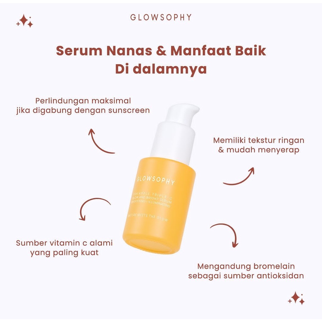 READY! GLOWSOPHY PINEAPPLE TRIPLE-C GLOW AND BRIGHT SERUM NANAS PINEAPPLE VITAMIN C GLOWSOPHY GLOWSHOPY