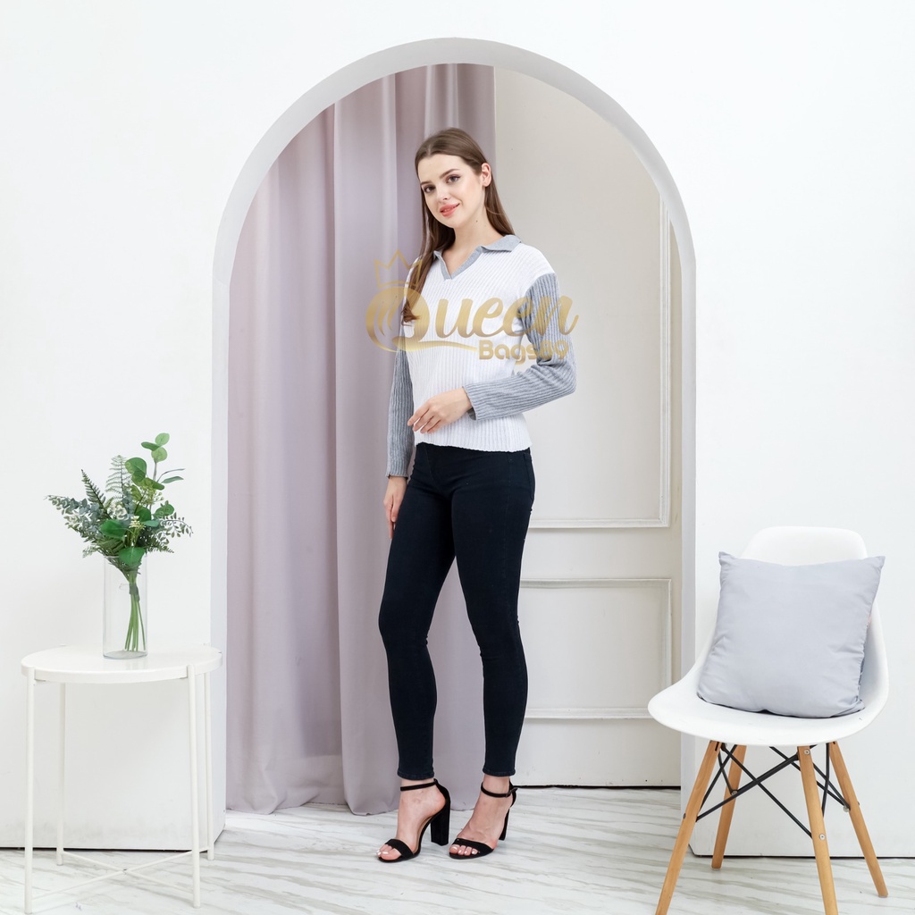 Queenbags89 baju outfit cewek baju atasan wanita baju Rajut Croope Knite Crop