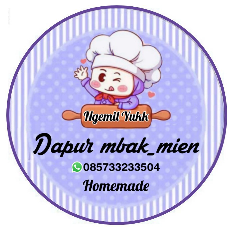 

(MINIMAL ORDER 100 PCS) STIKER PRODUK KEMASAN SNACK CEMILAN MOTIF POLKADOT BIRU MUDA