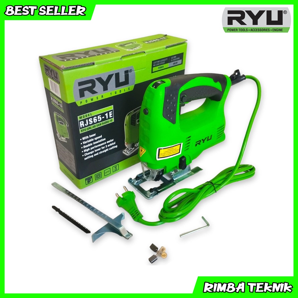 RYU Jig saw RJS65-1E / mesin jigsaw with laser/ gergaji kayu triplek