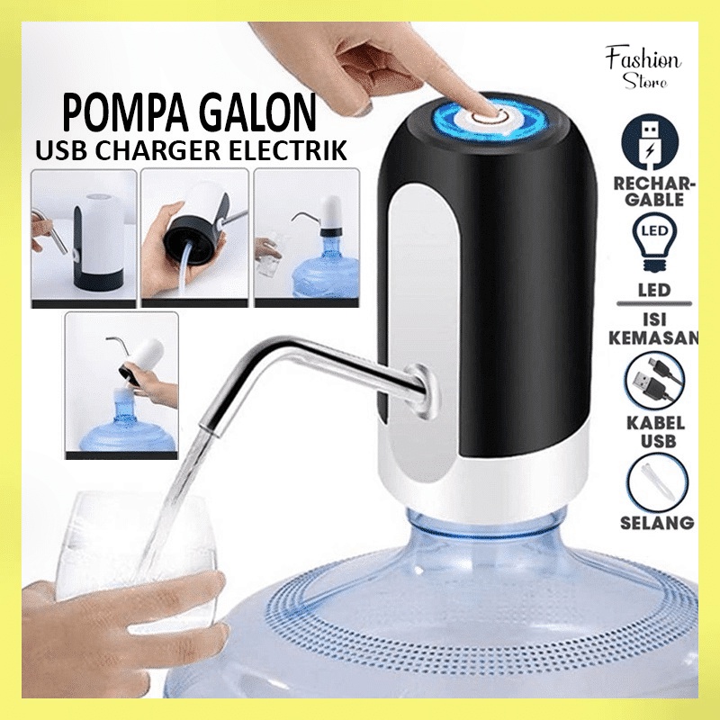 FS-POMPA AIR GALON ELEKTRIK FREE KABEL CHARGER USB / DISPENSER AIR GALON ELEKTRIK