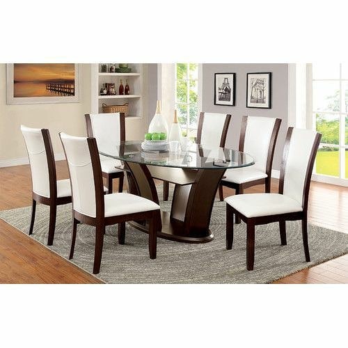 Set 6 Kursi Makan Meja Model Oval Top Kaca Tebal