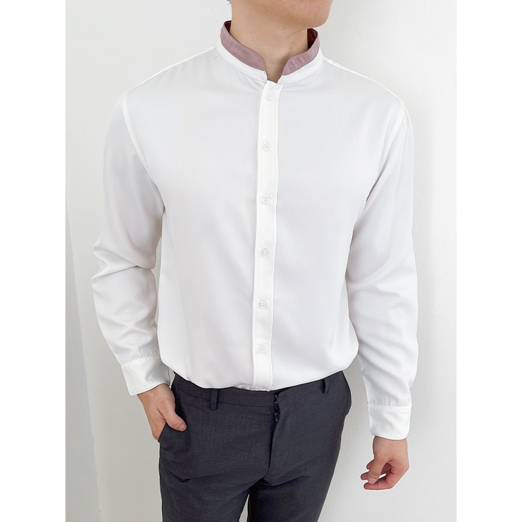 Kadaka MT-0176 Kemeja Pria Detail Kerah High Neck Lengan Panjang