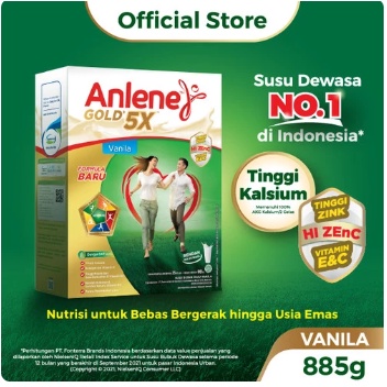 

Anlene Gold 5X Susu Bubuk Vanilla 885g-Tulang, Sendi & Otot