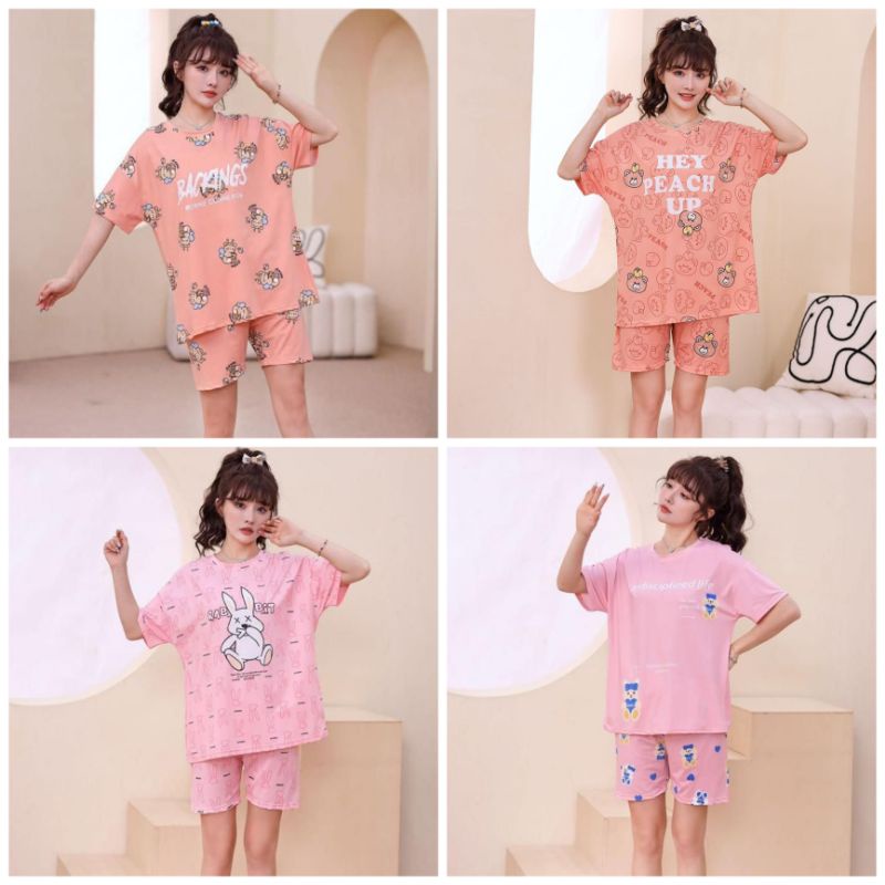 [ NEW MOTIF ] OVER SIZE KAOS Baju tidur import murah fashion wanita import piyama wanita murah C16-A2