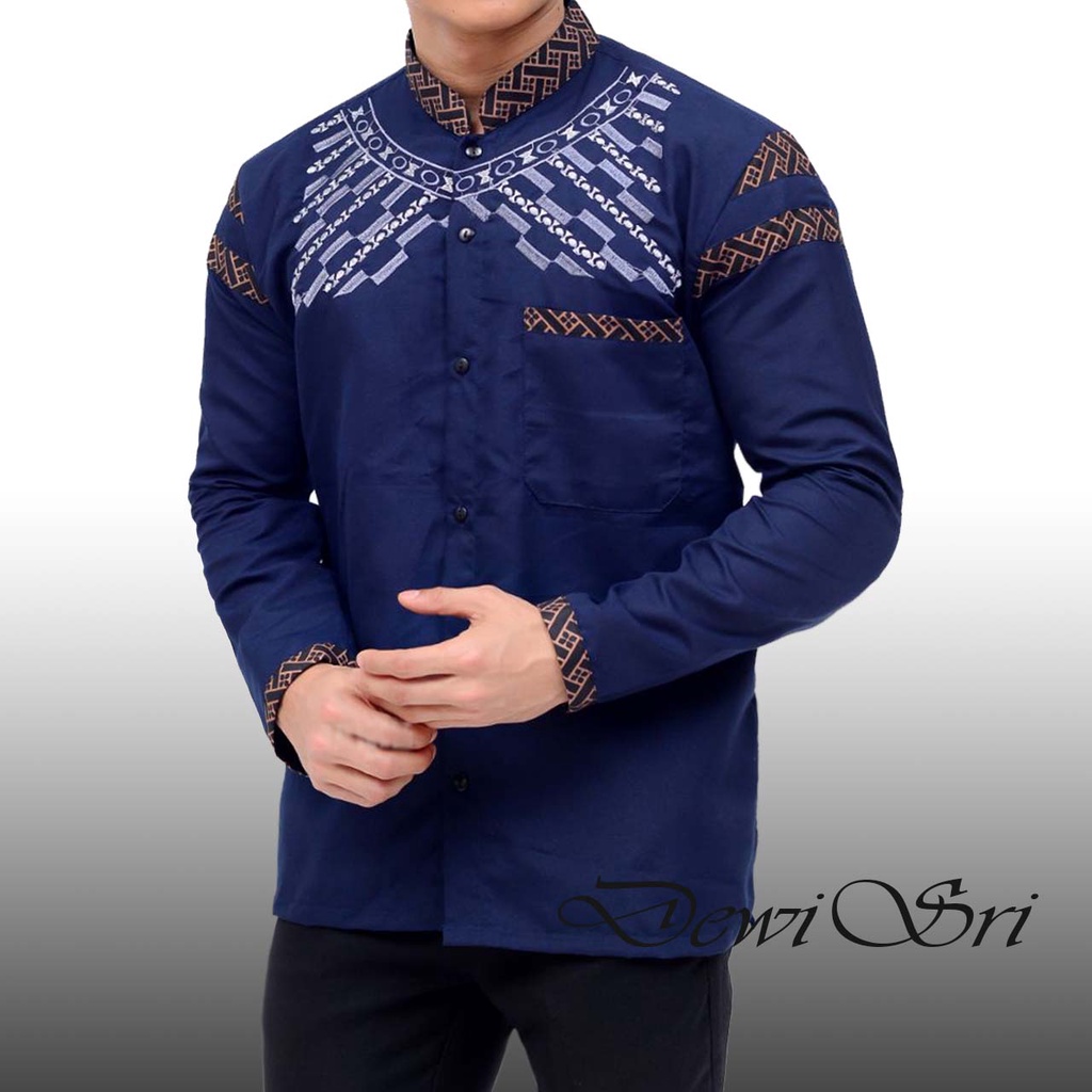 Baju koko pria motif terbaru / baju koko lengan oblong / baju takwa / kemeja koko pria kombinasi / bimasakti / bima sakti/ baju muslim pria kekinian bisa bayar ditempat