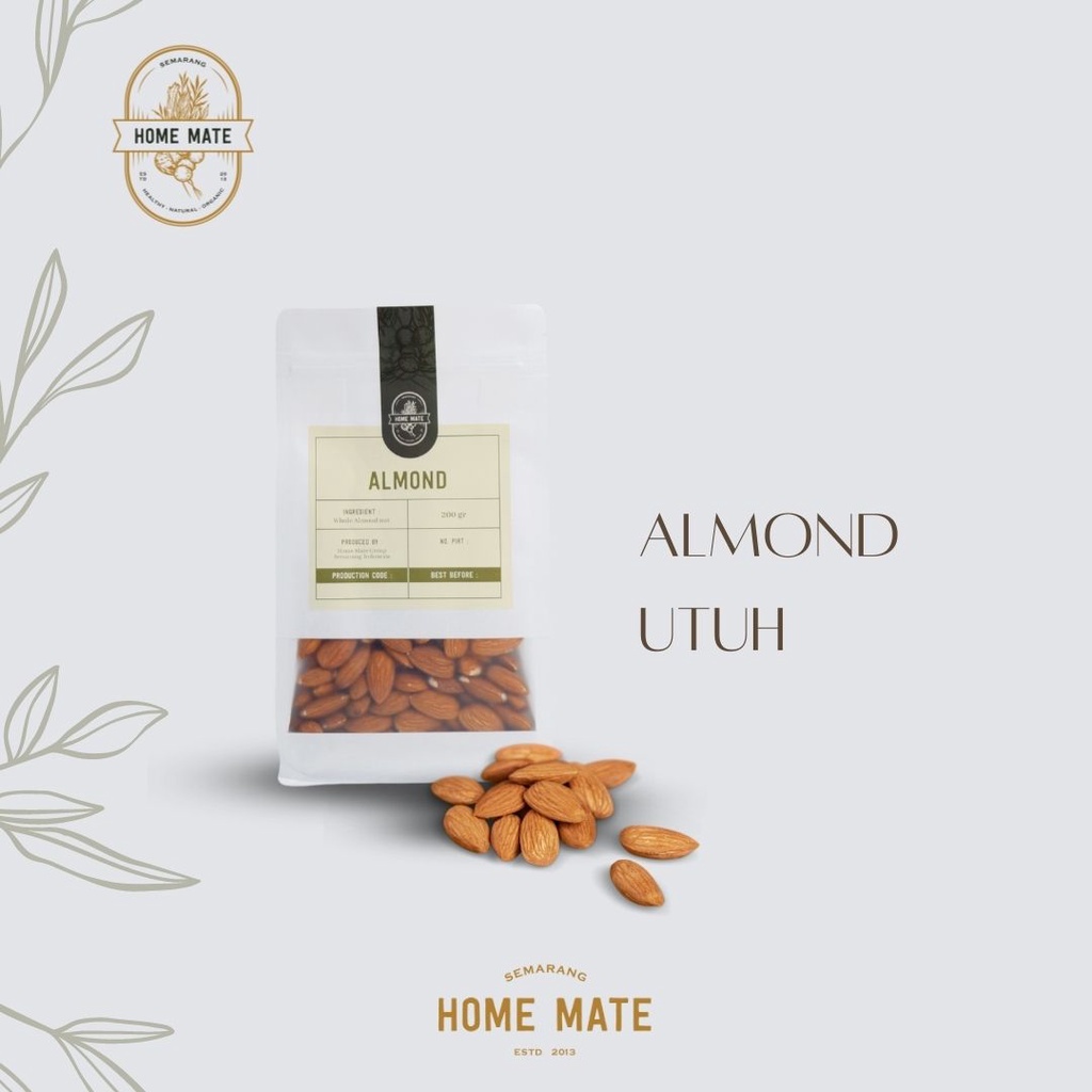 

Almond Nut / Kacang Almond Utuh 200gr - HOME MATE