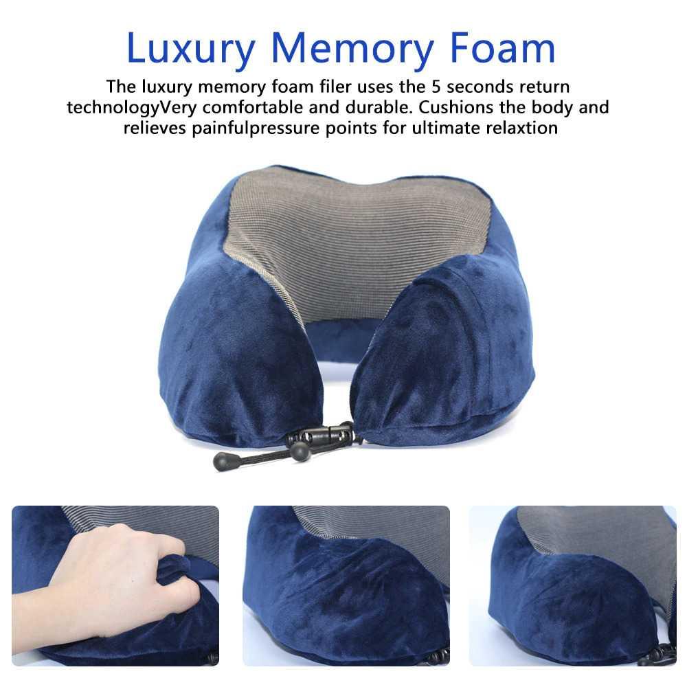 Rhodey Bantal Leher U-Shape Foldable Travel Neck Pillow - SER44