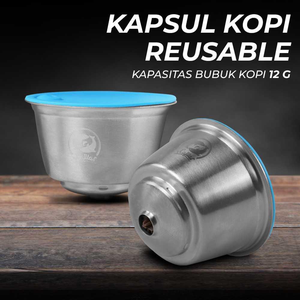 iCafilas Kapsul Kopi Reusable Dolce Gusto Stainless Steel Silicone Lid - IC3 - Silver Blue