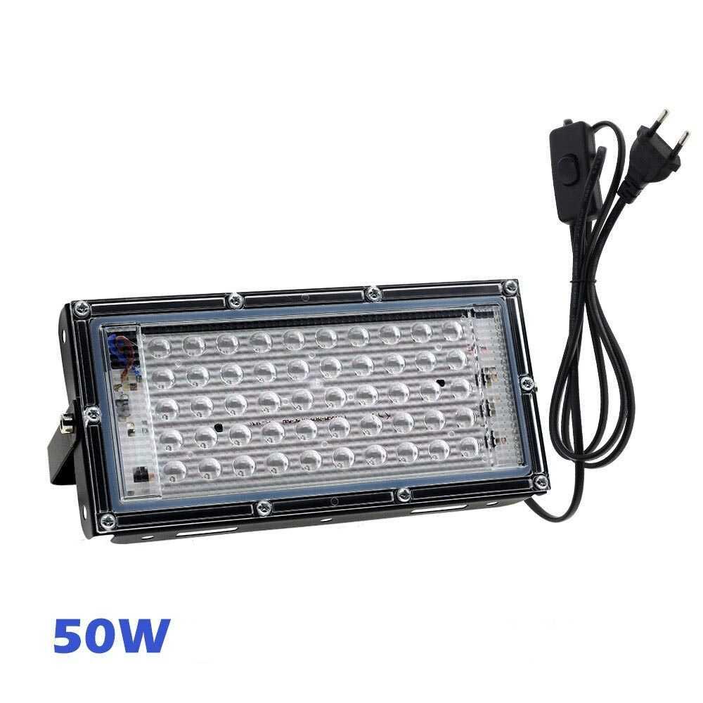 Lampu Sorot Floodlight UV LED Waterproof 90 Lumens 220V 50W - YC01 - Black