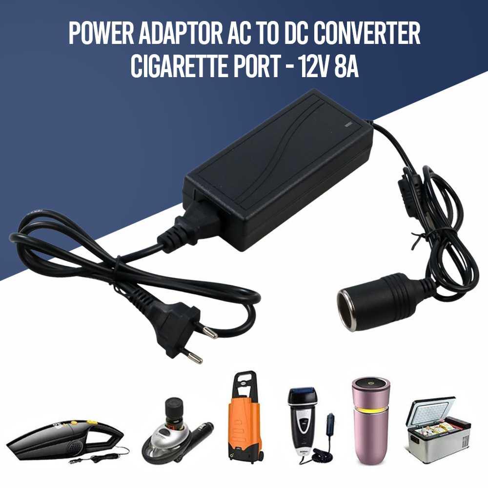 Power Adaptor AC to DC Converter Cigarette Port 12V 8A - 1280 - Black