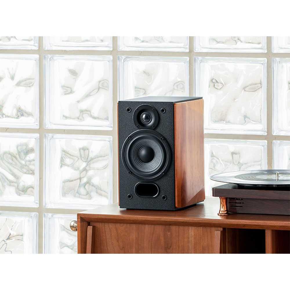 Edifier Active Passive Speaker Set Bookshelf Unique Style with Remote - R1380T -Brown