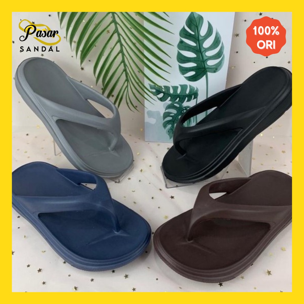 Sandal Jepit Polos Pria Sendal Karet Rumah Sandal Pantai Lokal Flip Flop Casual